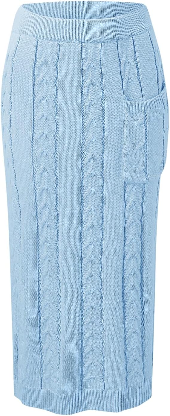 Two Piece Knitted Skirt Set