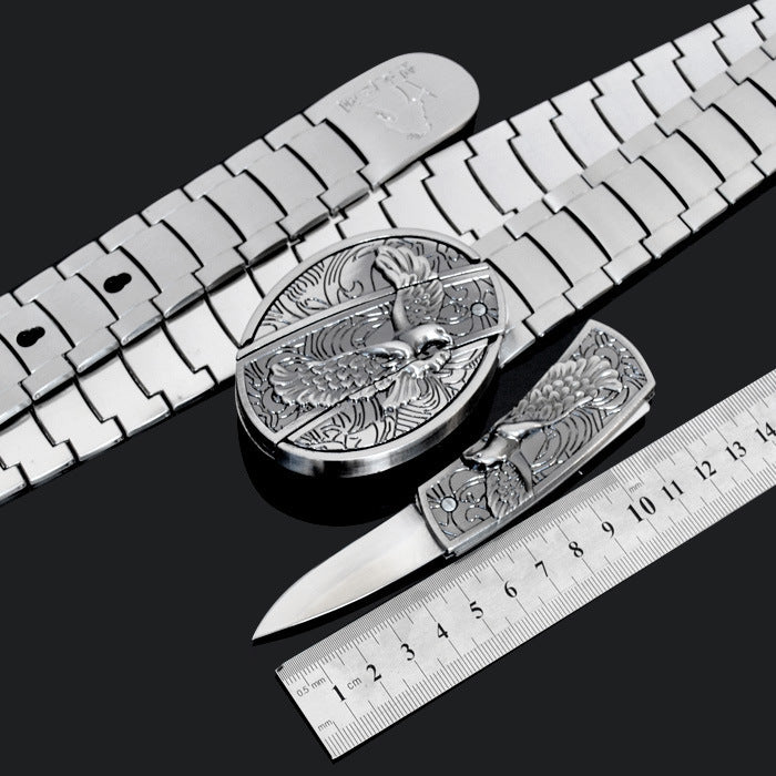 Tactical Stainless Steel Self-Defense Belt and Buckle Knife