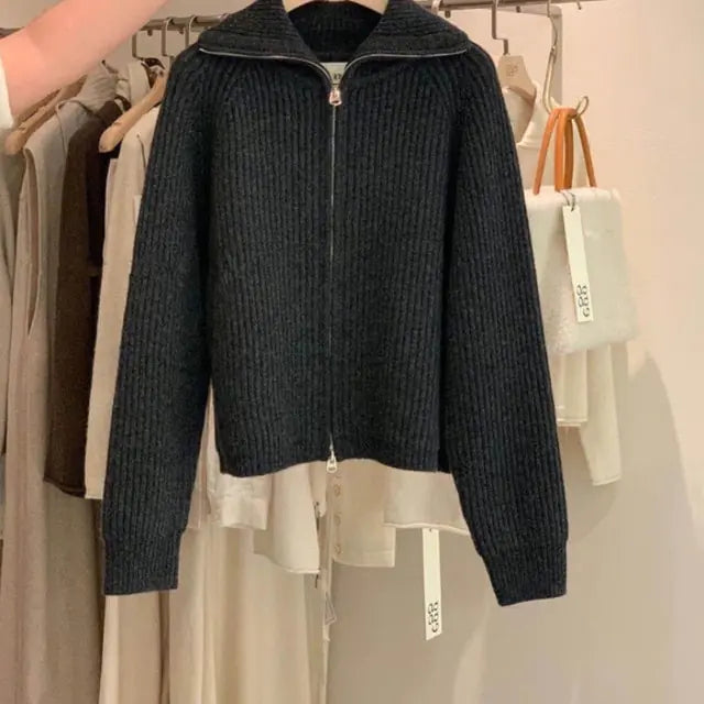 Solid Vintage Sweater Cardigan