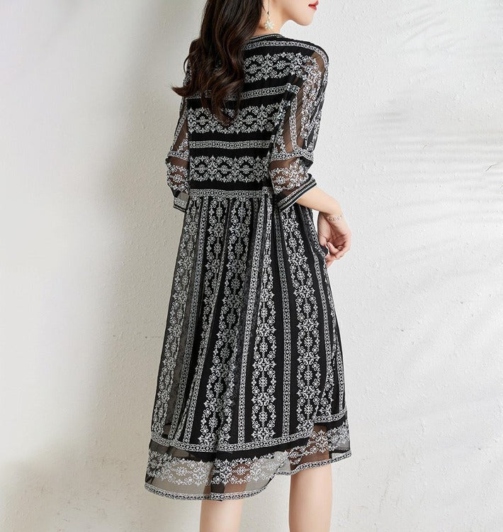 Malana Classic Black & White Dress