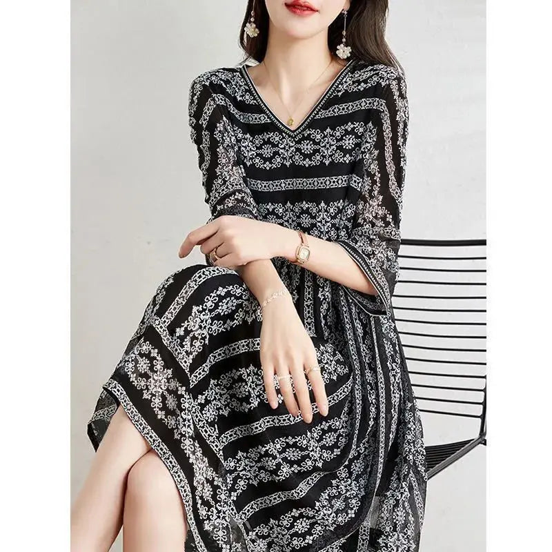 Malana Classic Black & White Dress
