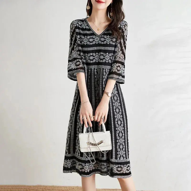 Malana Classic Black & White Dress