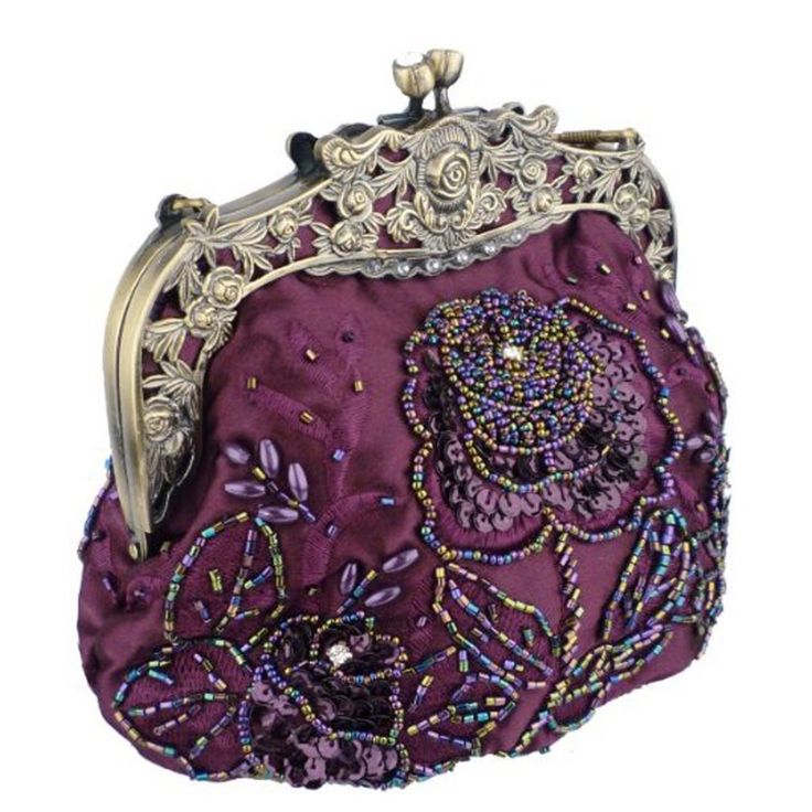 Rose Embroidered Sequin Retro Evening Bags