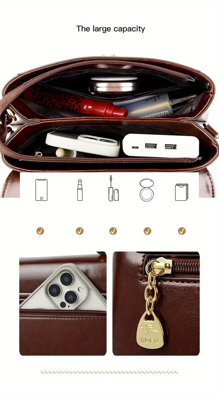 2025 New Vintage Retro Wax Leather Messenger Bags