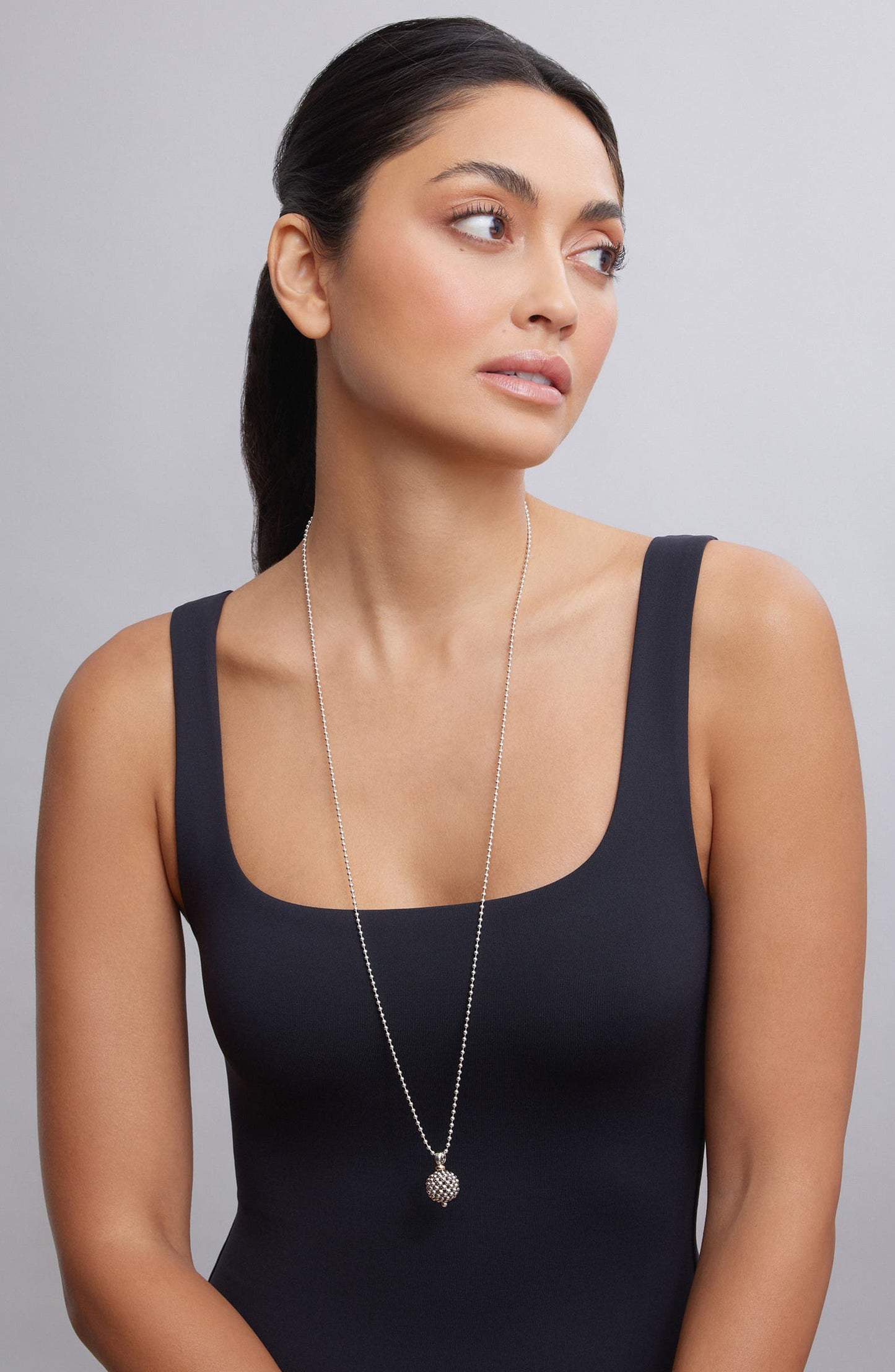 Sterling Silver Lagos Caviar Beaded Ball Necklace