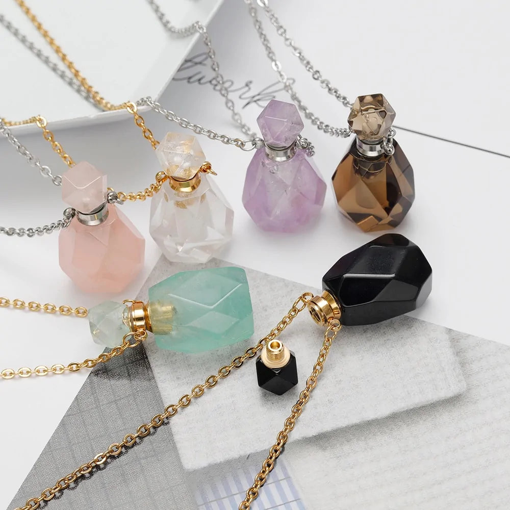 Essential Oil Bottles Natural Stone Pendant