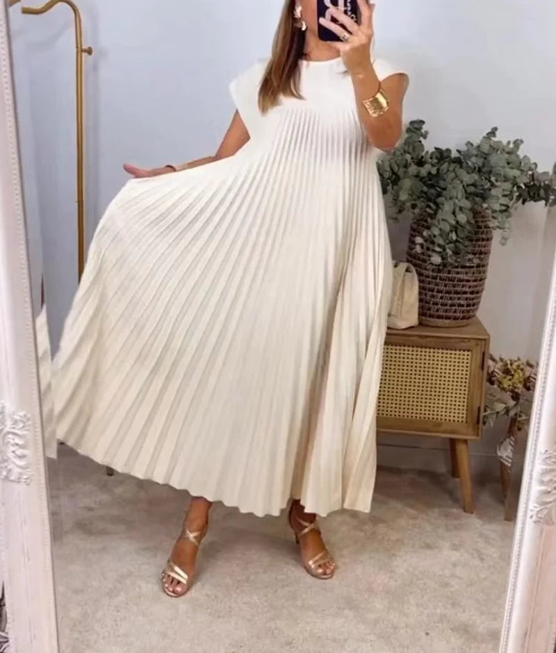 Zanzea Pleated Maxi Dress