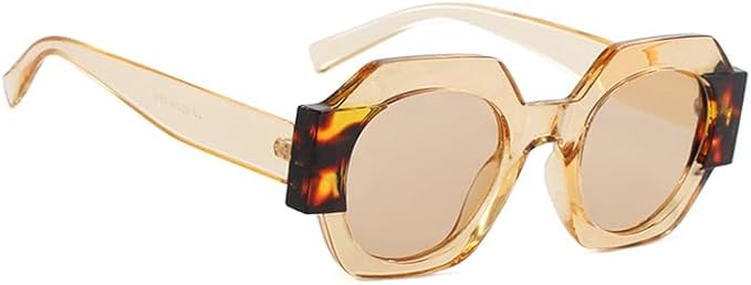 Ohemado Retro Flat-Top Round Designer Sunglasses