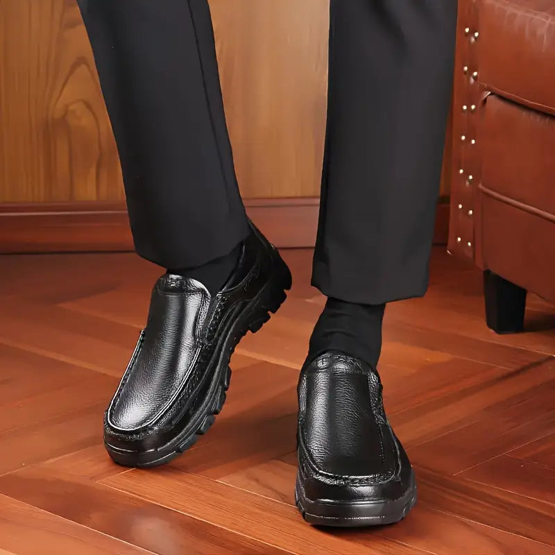 ONYX ASH Genuine Leather Slip-On Dress Shoes