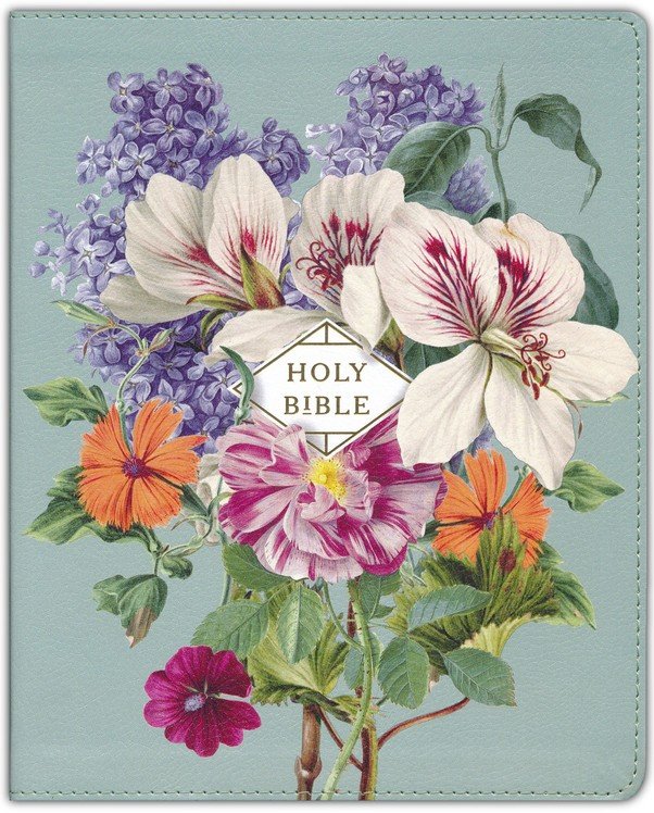 NASB Artisan Almond Floral Collection Bible