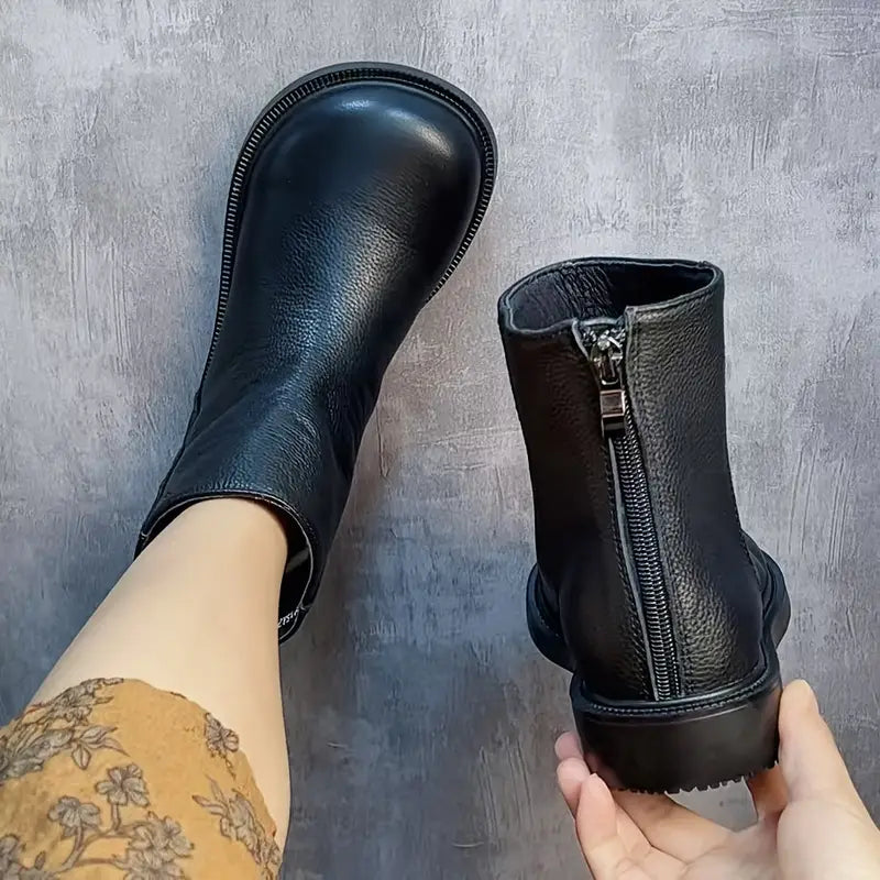 Genuine Leather Chelsea Ankle Boots