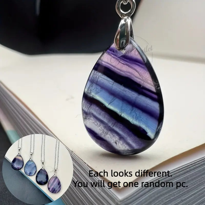 Natural Fluorite Teardrop Pendants