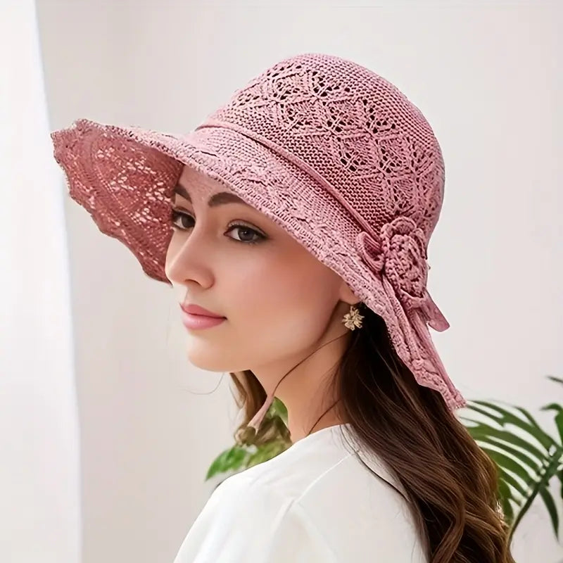 Lacy Breathable Wide Brim Sun Hats