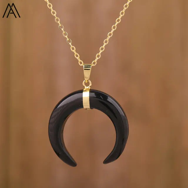 Moon Shape Amethyst Necklaces