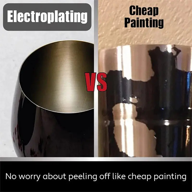 Stainless Steel Black Plated High Stem Wine Glasses