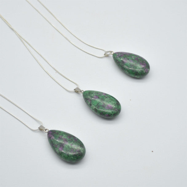 Ruby Zoisite Quartz Stone Pendant