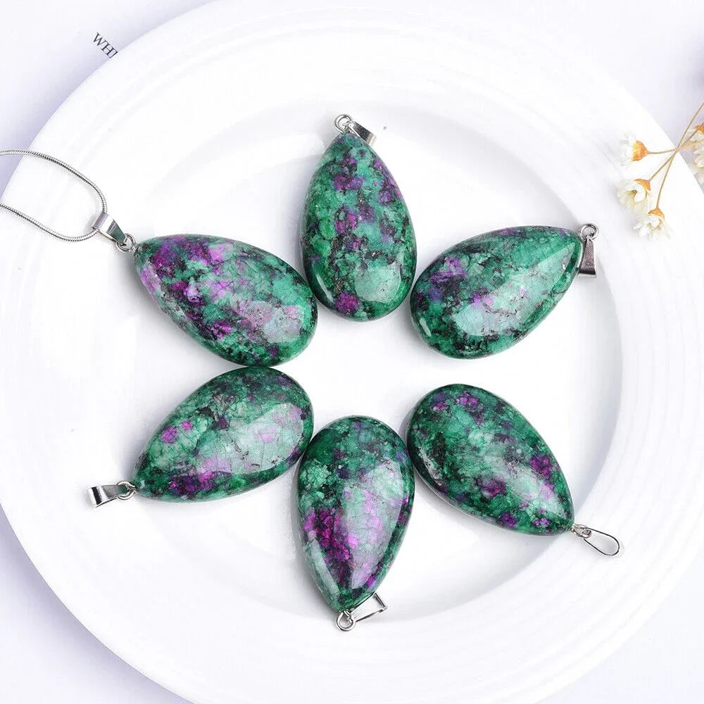 Ruby Zoisite Quartz Stone Pendant