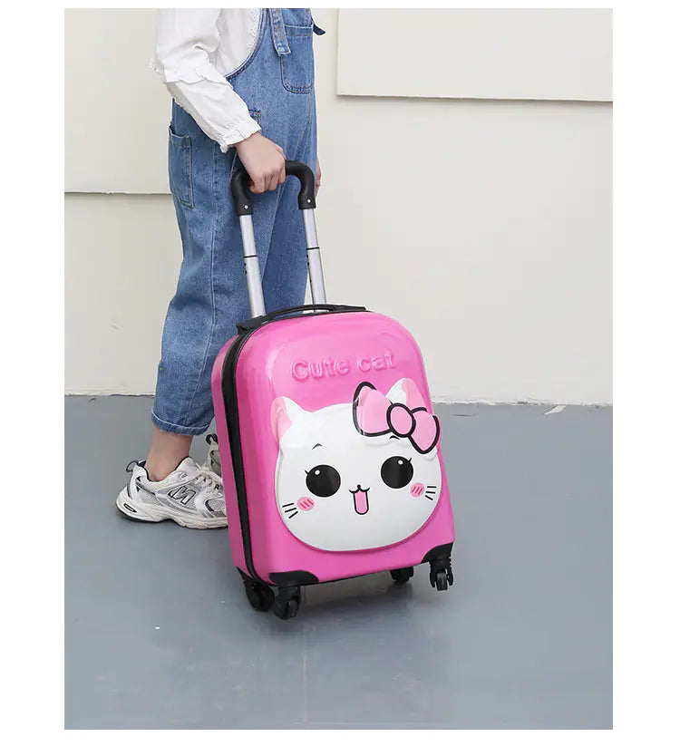 3D Cartoon Animal Rolling Luggage Suitcases