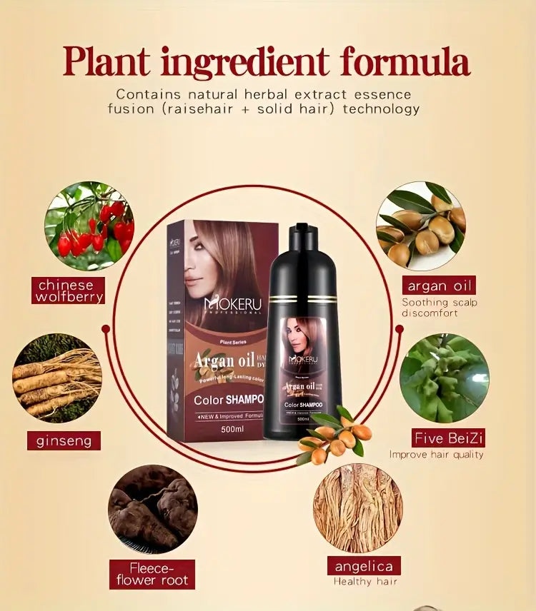 MOKERU Argan Oil Hair Color Shampoo
