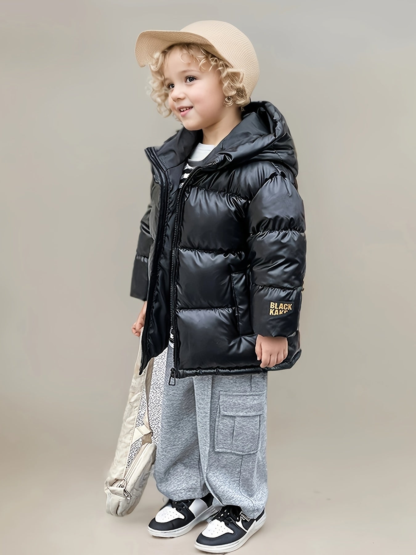 Black Gold Duck Down Puffer Jacket