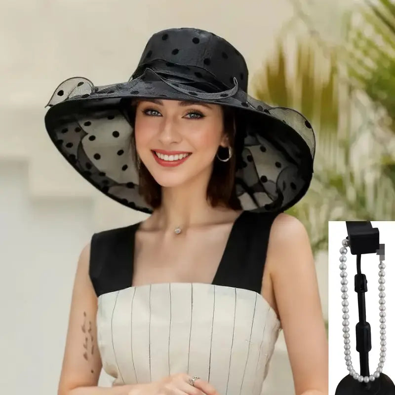 Polka Dot Wide Brim Sun Hats