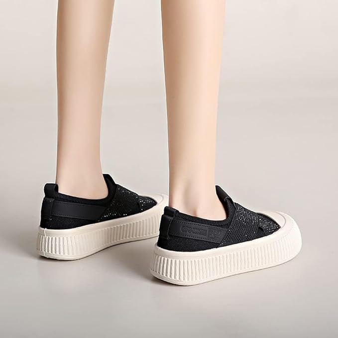 Platform Mesh Slip-On Sneakers