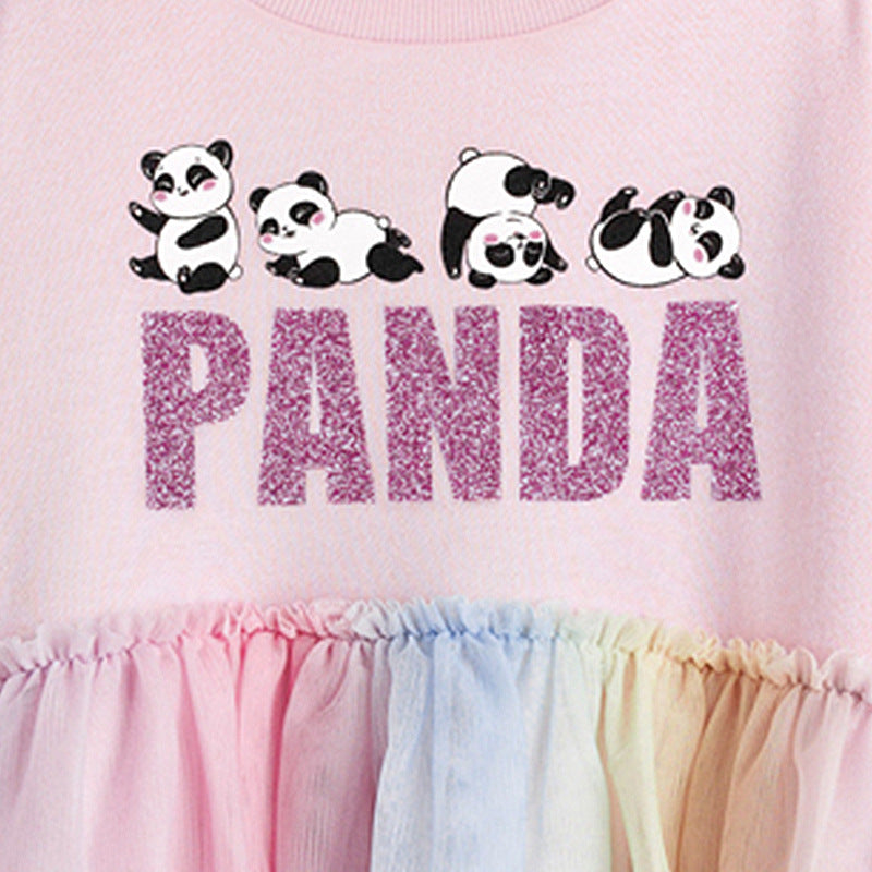 Panda Rainbow Fleece Dress