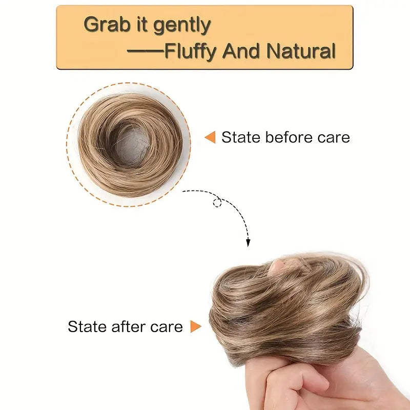 Synthetic Hair Bun Donut Extension Scrunchie