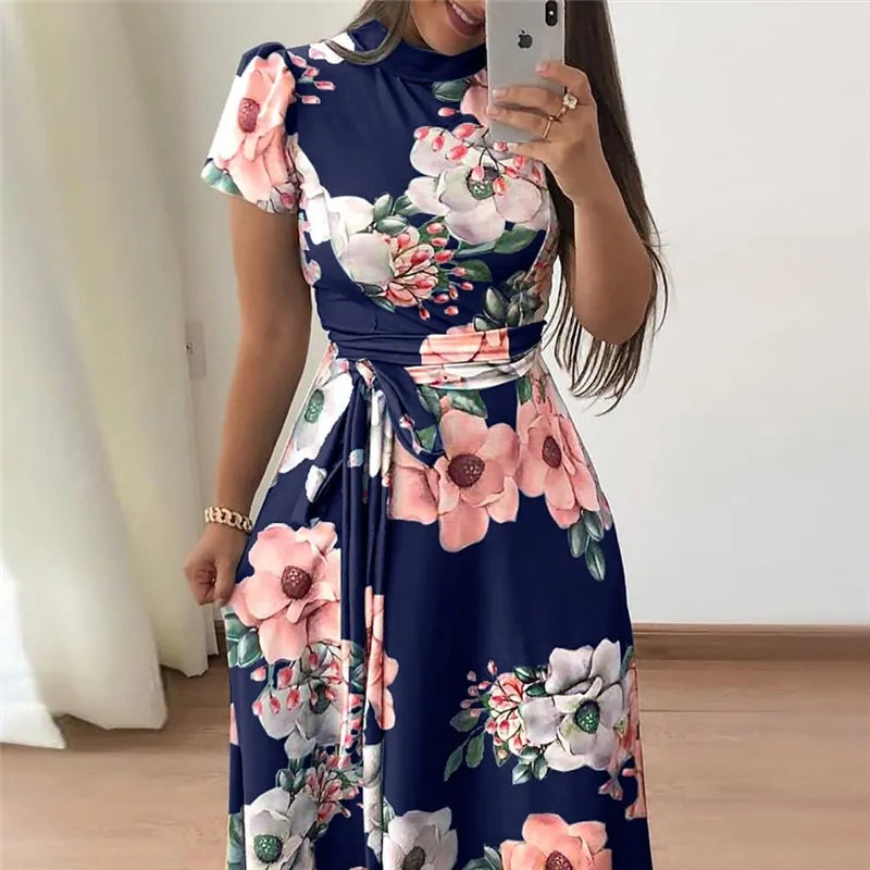 Casual Short Sleeve Maxi Dress
