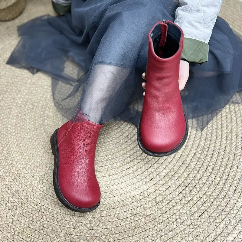 Genuine Leather Chelsea Ankle Boots