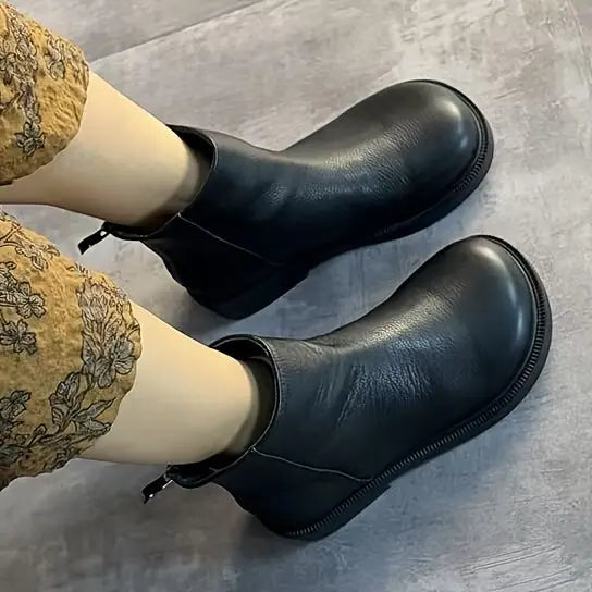Genuine Leather Chelsea Ankle Boots