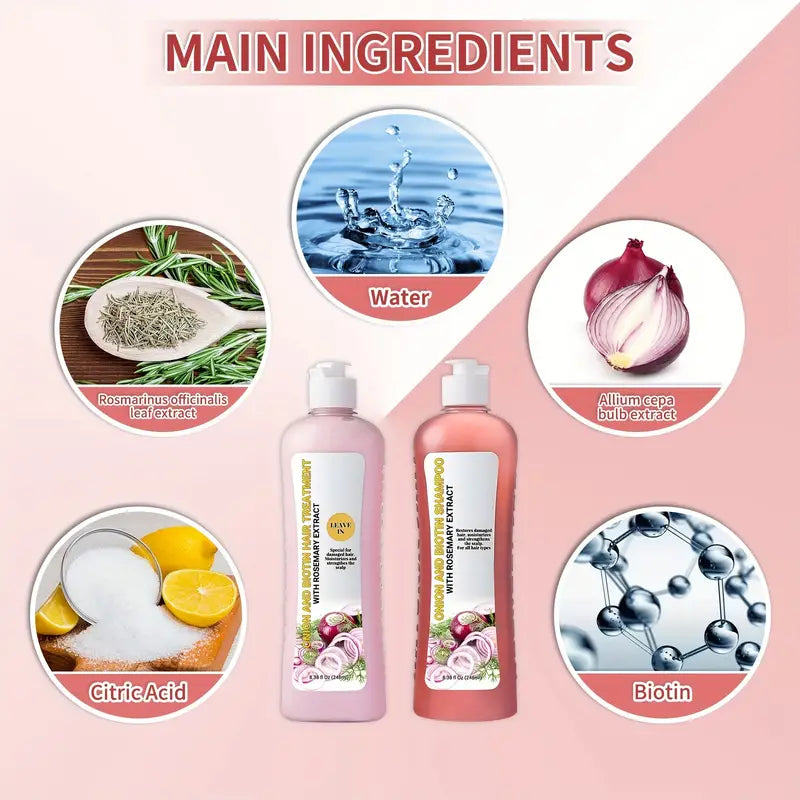 Natural Onion & Rosemary Revive Biotin Shampoo & Conditioner