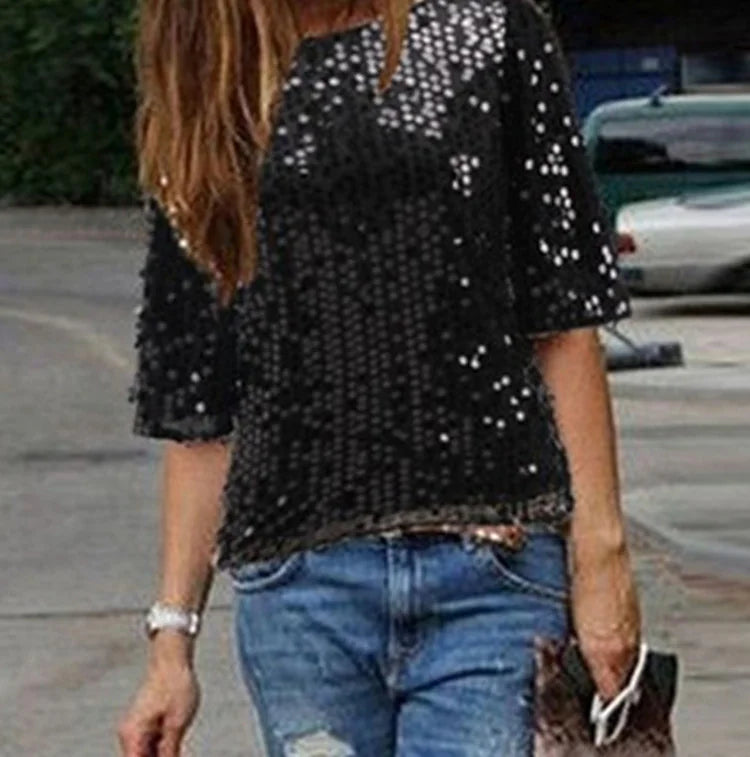 Chic Vibe Sequin T-Shirts