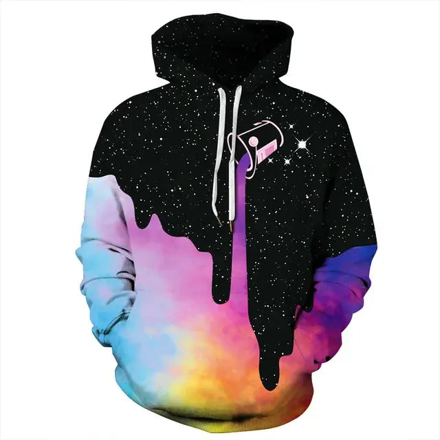 Rainbow Paint Splatter Tie-Dye 3D Hoodies