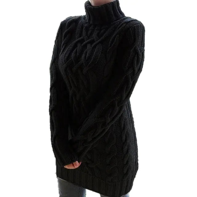 Turtleneck Twist Knitted Cable Sweater