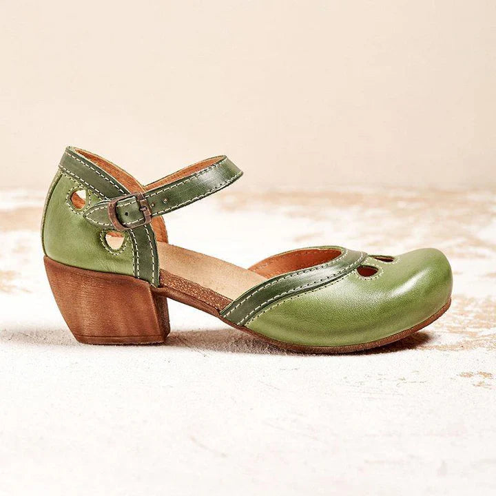 Mary Jane Retro Color Block Sandals
