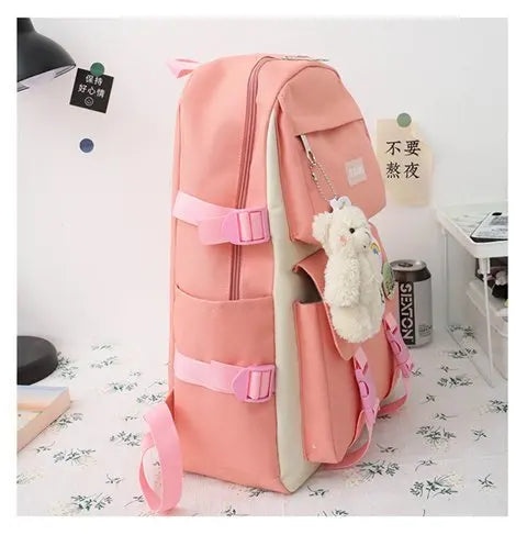 5-Piece Canvas School and Travel Backpack Set