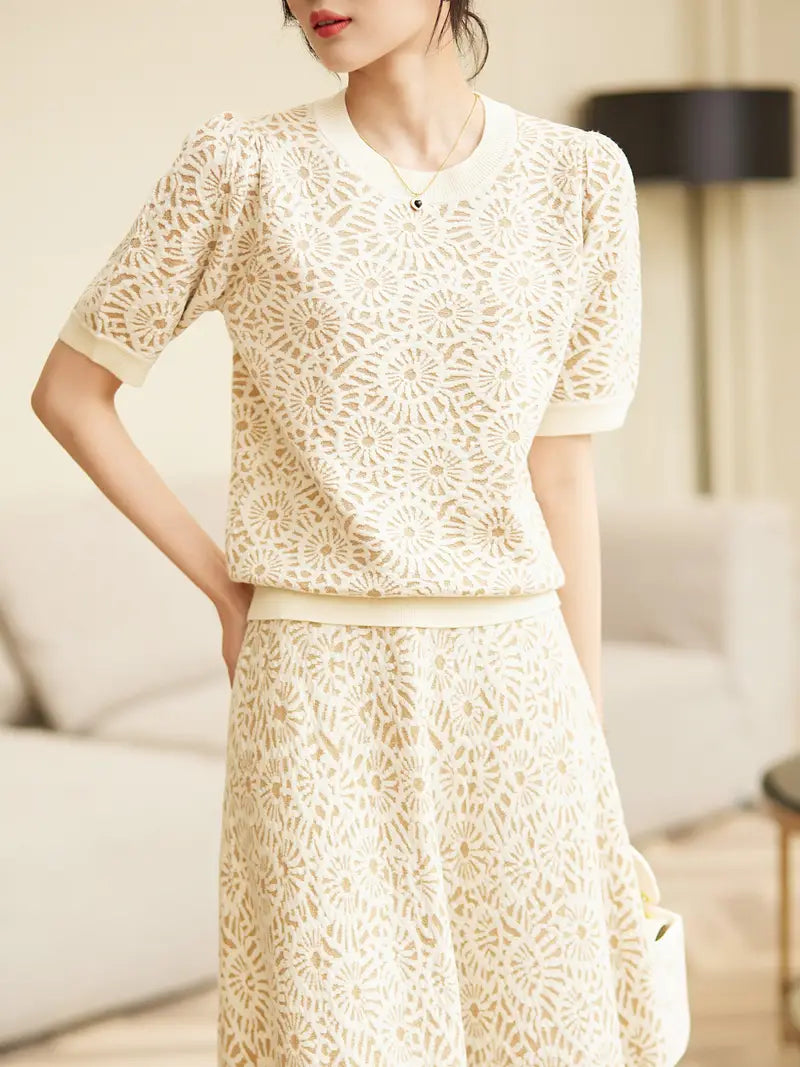 French Retro Midi Two Piece Dress Set
