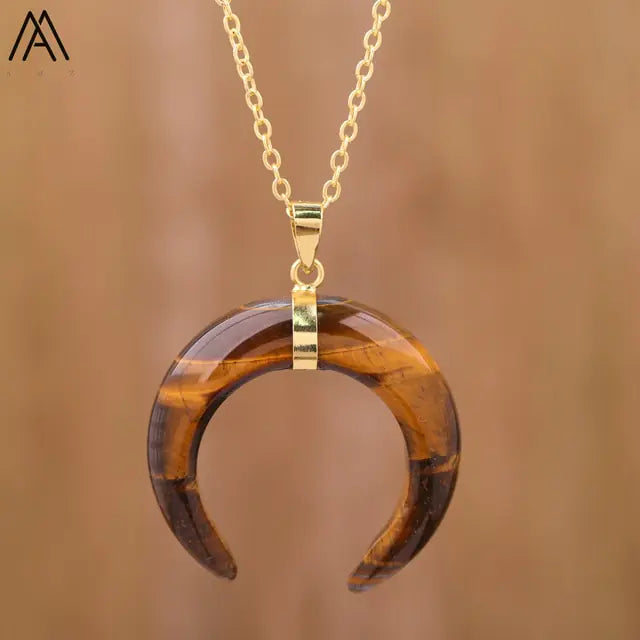 Moon Shape Amethyst Necklaces