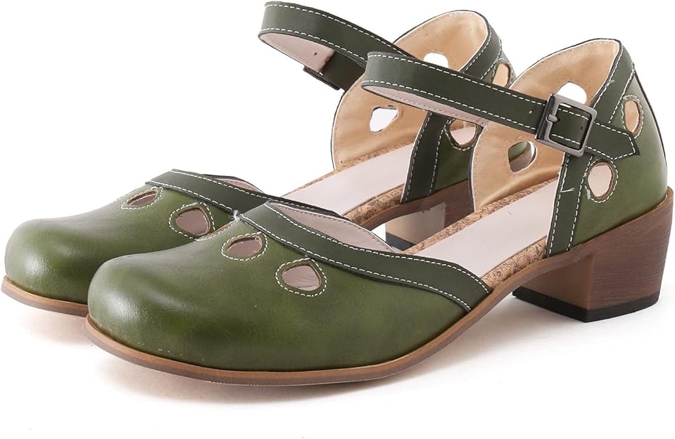 Mary Jane Retro Color Block Sandals
