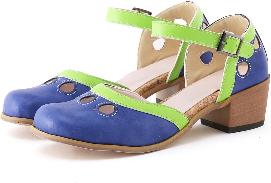 Mary Jane Retro Color Block Sandals