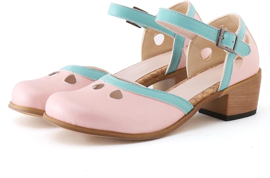 Mary Jane Retro Color Block Sandals