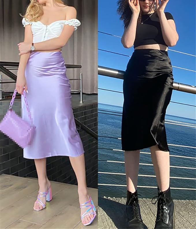 High-Waist A-Line Midi Skirts