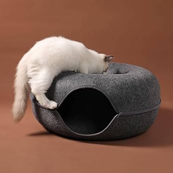 Four Seasons Felt Donut Cat Bed & Tunnel
