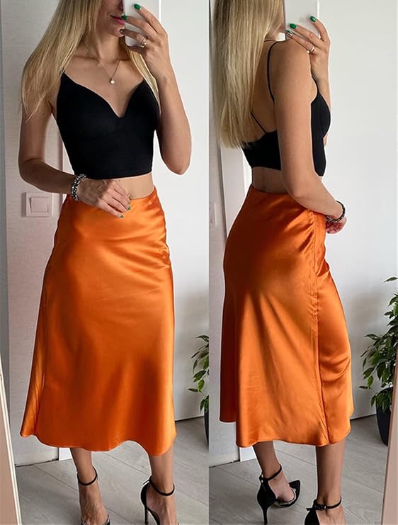High-Waist A-Line Midi Skirts