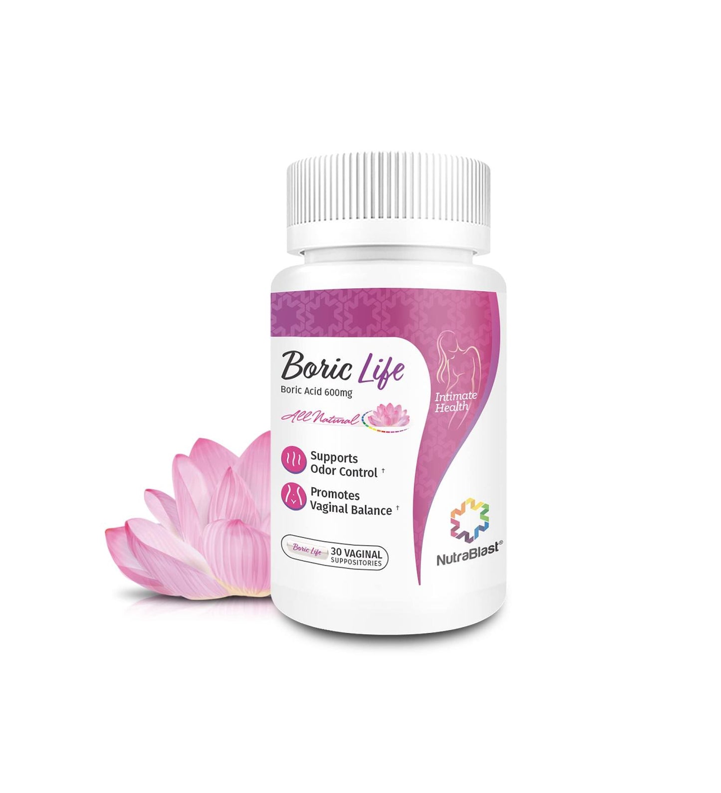 NutraBlast Boric Acid Vaginal Suppositories