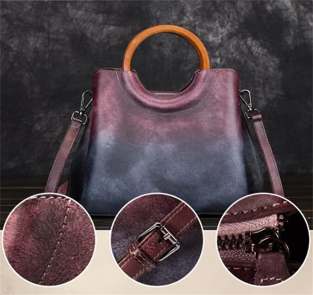 Johnature Retro Genuine Leather Shoulder Handbags