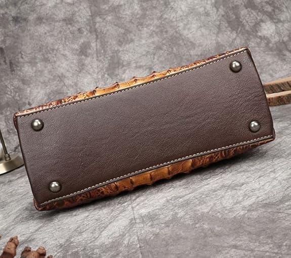 Vintage Leather Crocodile Embossed Handbags