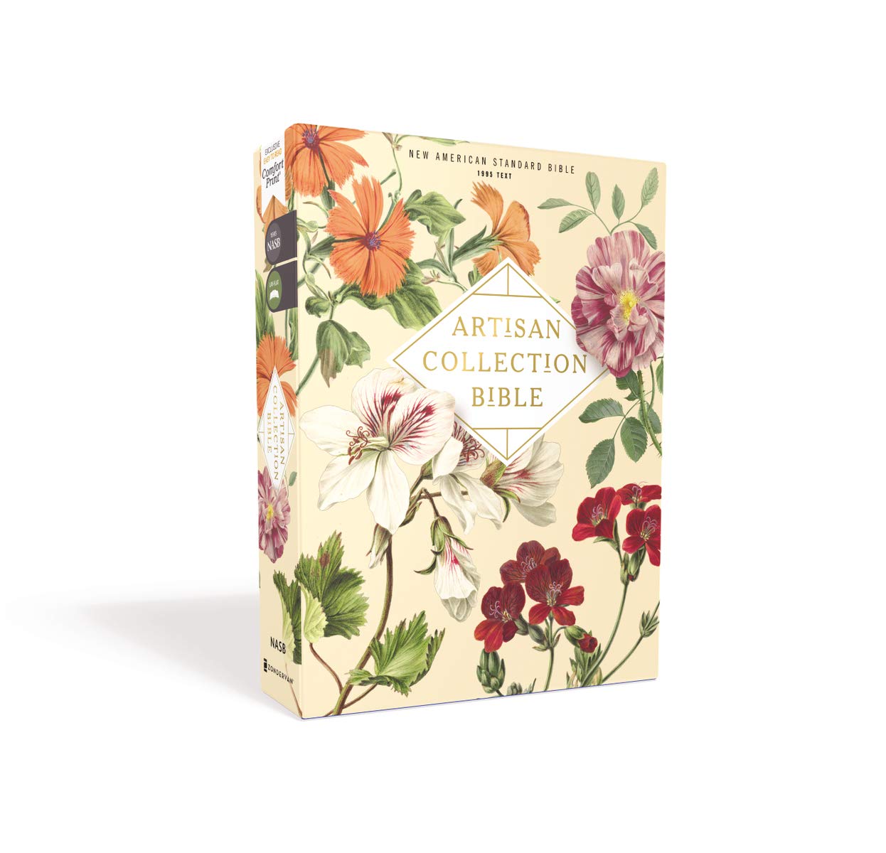 NASB Artisan Almond Floral Collection Bible
