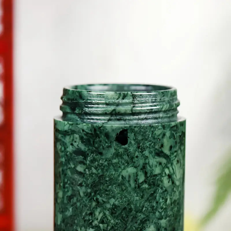 Green Stone Natural Marble Serpentine Jade Drinking Cup Tumbler